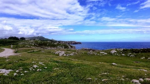 Flying towards the shore Stock Footage 318008819