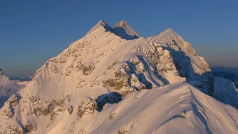 Flying towards a spectacular mountain range Stock Footage 102218856