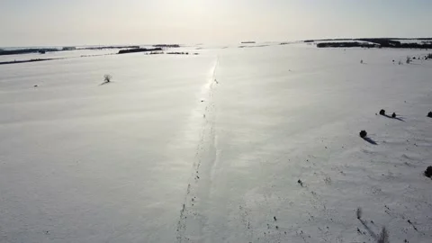 Flying towards the sun on this amazing cold winter day Stock Footage 196142407