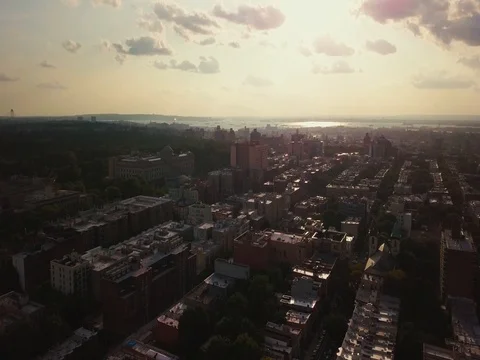 Flying towards the sun in brookln Stock Footage 79562997