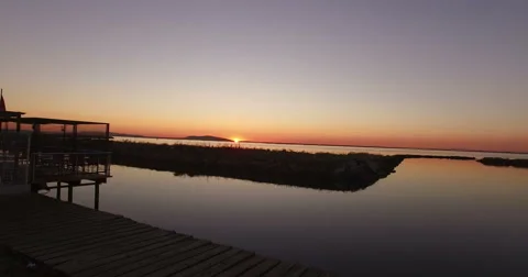 Flying towards sunrise Stockbeeldmateriaal 55241738