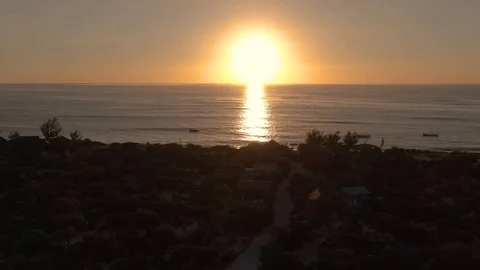 Flying towards the Sunset Stock Footage 110999514