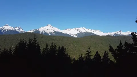 Flying towards the Tantalus Mountain Range Stock Footage 200989706