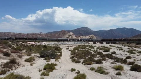 Flying towards Train straight Video stock 159829398