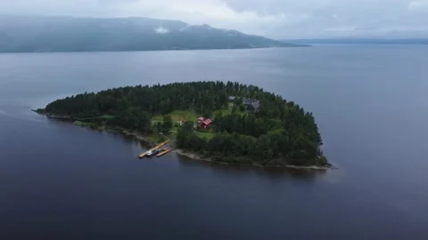 Flying Towards Utoya Island, Tyrifjorden... | Stock Video | Pond5