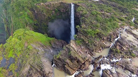 Flying towards a waterfall. Stock Footage 51065814