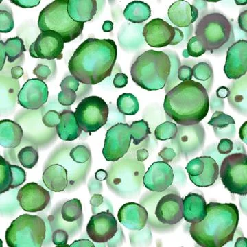 Flying transparent spots and points in trendy colors of the year. Stock Illustration