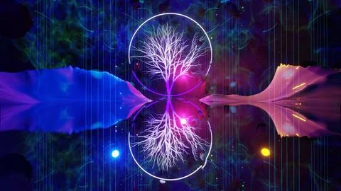 Flying In The Tree Light Space 02 Stock Illustration