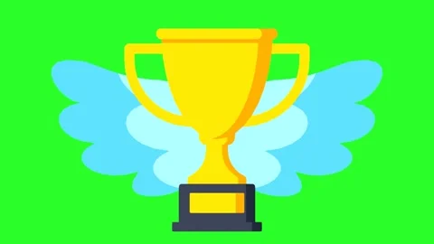 Flying Trophy Creative Achievement Icon Video stock 321496620