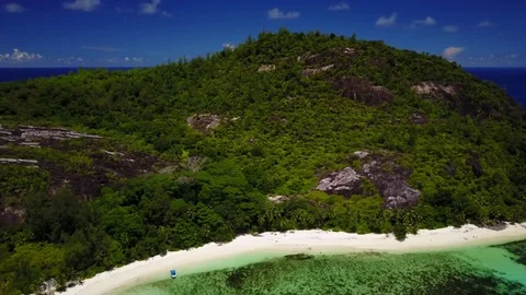 Flying to tropical island Stock Footage 74629902