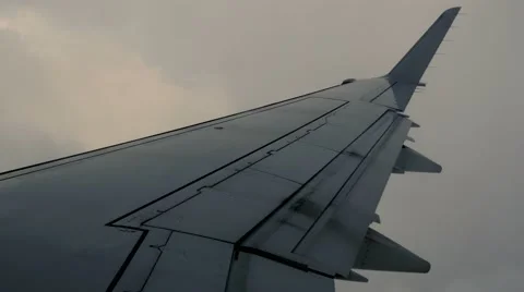 Flying trough storm with airplane. wind windy. cloud cloudy. stormy conditions Video stock 64541876