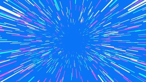Flying trought hyperspace, abstract animation on blue, seamless loop. Stock Footage 85037002