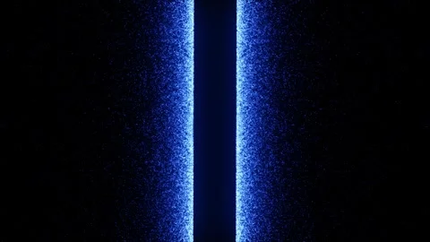 Flying in a tunnel between two walls of glowing blue particles Stock Footage 254363013