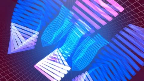 Flying Tunnel Triangle Light Retro 02 Illustrazione stock