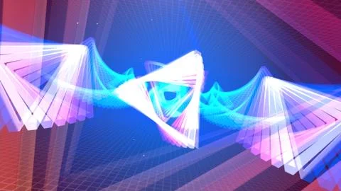 Flying Tunnel Triangle Light Retro 08 Stock Illustration
