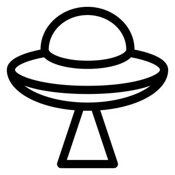Flying ufo line icon vector illustration isolated on white background Stock Illustration