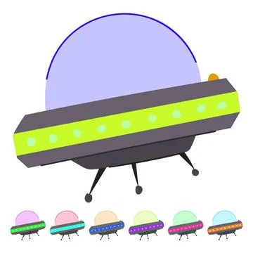 Flying ufo ship vector cartoon graphic Stock Illustration