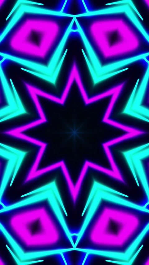 Flying under arches painted with multicolored light. Vertical looped Kaleid.. Stock Footage 229460459
