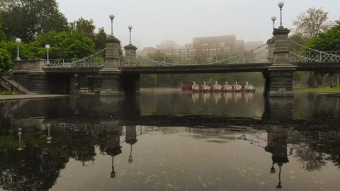 Flying Under Bridge City Park Boston Stock-Footage 109048859