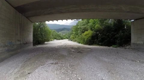 Flying under an Overpass - Aerial Flight Stock Footage 40740717