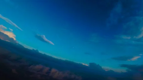 Flying under the veil of clouds Stock Footage 96051163