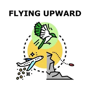 Flying upward vector concept landing page background Stock Illustration