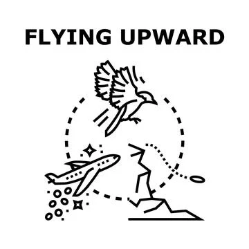 Flying upward vector concept landing page background Stock Illustration