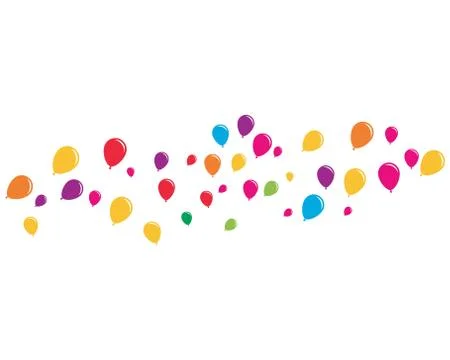 Flying vector festive balloons shiny with glossy balloons for holiday Illustrazione stock