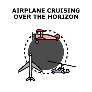 Flying vehicles moving around globe concept Stock Illustration