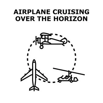 Flying vehicles moving around globe concept Stock Illustration