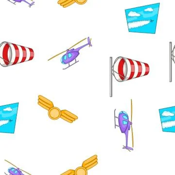 Flying vehicles pattern, cartoon style Stock Illustration