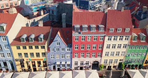 Flying view of Nyhavn Stock Footage 105990743