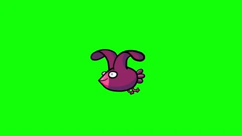 Flying violet chicken - loop on green screen Stock Footage 237348648