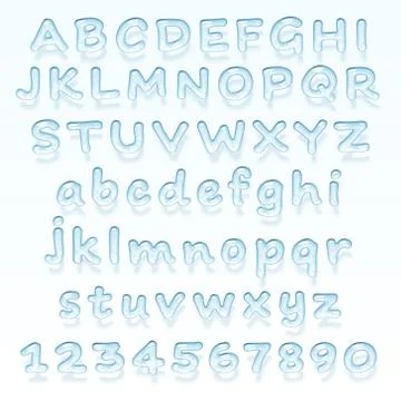 Flying water font Stock Illustration
