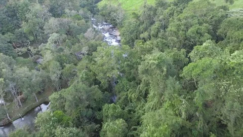 Flying to the waterfall Stock Footage 106852425