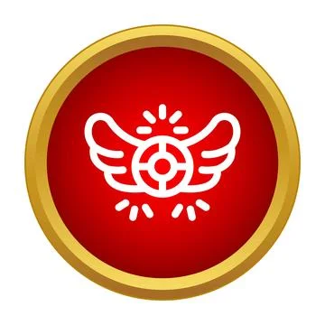 Flying wheel icon representing speed and progress Stock Illustration