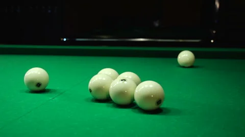 Flying white ball on a billiard table Stock Footage 54500113