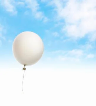 Flying White Balloon Stock Photos