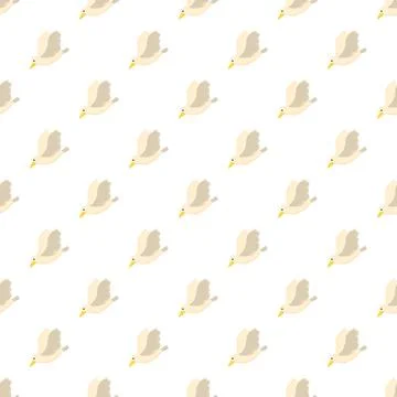 Flying white bird vector seamless pattern background Stockillustratie