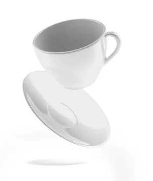 Flying white cup 库存插图