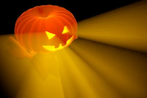 Flying White Ghost with pumpkin head and boy figure covered with a blanket sheet Illustrazione stock