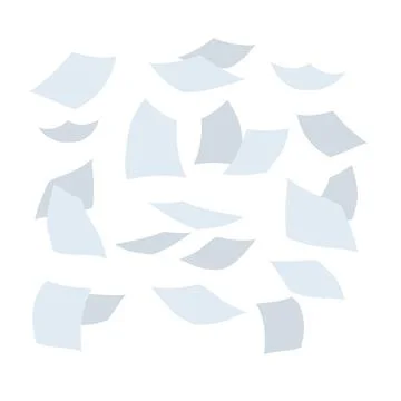 Flying white paper file documents. The element of working with letter Stock Illustration