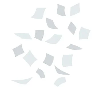 Flying white paper file documents. The element of working with letter Stock Illustration