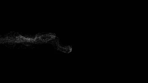 Flying white particles. CG animation of stardust. Shimmering glitter. Video stock 112255438