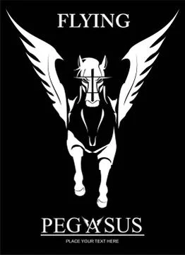 Flying White Pegasus Stock Illustration