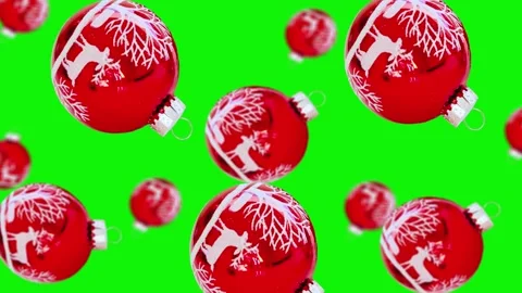 Flying White red Christmas tree toy on the isolated background. High quality 4k. Stock Footage 166411707