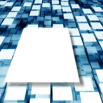 Flying white squares Stock Photos