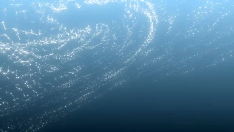 Flying white structures. Blue digital background. Stock Footage 101889602