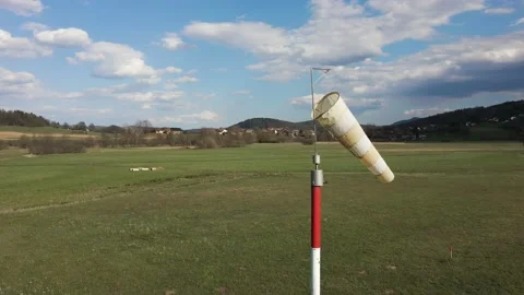 Flying windsock (wind vane) at RC airport 2 Stock Footage 153136958