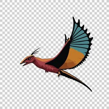 Flying Winged Creature Silhouette wings tail outline black Stockillustratie